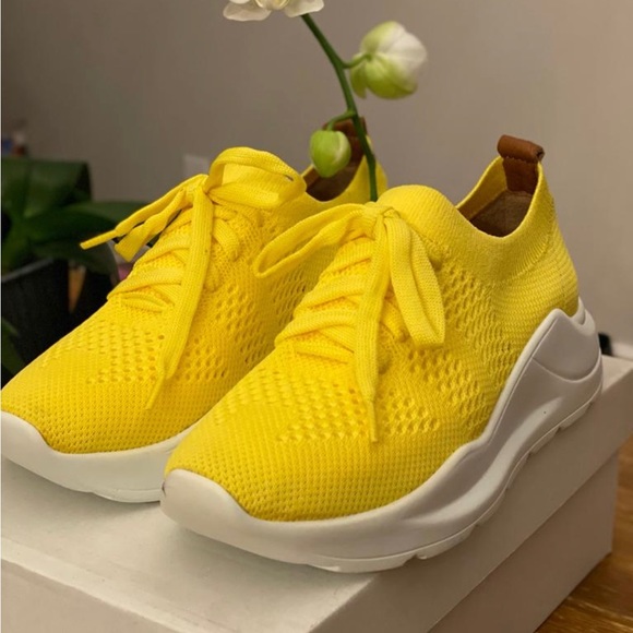 Sunshine Yellow super cute athletic running shoes - Picture 2 of 3